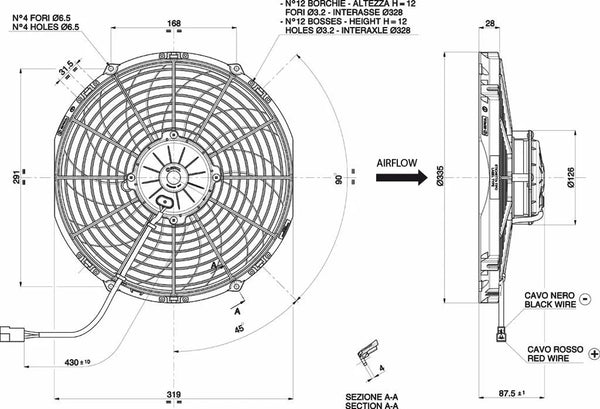 SPAL 1451 CFM 12in High Performance Fan - Pull/Curved (VA10-AP70/LL-61A)