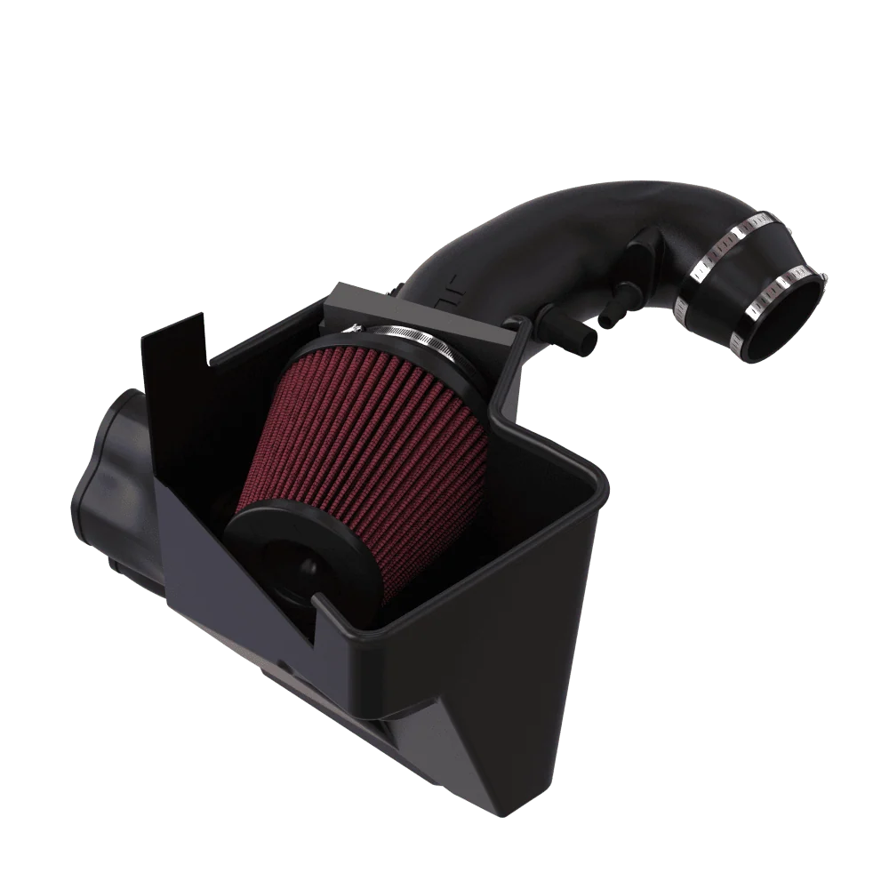 JLT 18-21 Ford Mustang GT Black Textured Cold Air Intake Kit w/Red Filter - Tune Req