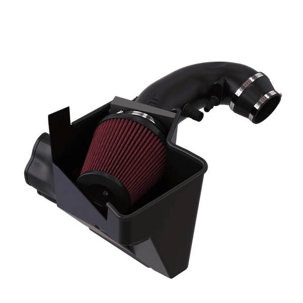 JLT 18-21 Ford Mustang GT Black Textured Cold Air Intake Kit w/Red Filter - Tune Req
