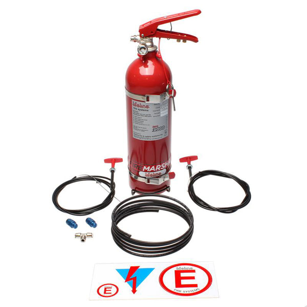 Fire Suppression System, Zero 2000, 2.25 L Bottle, Fittings / Pull Cable / Mount, Kit