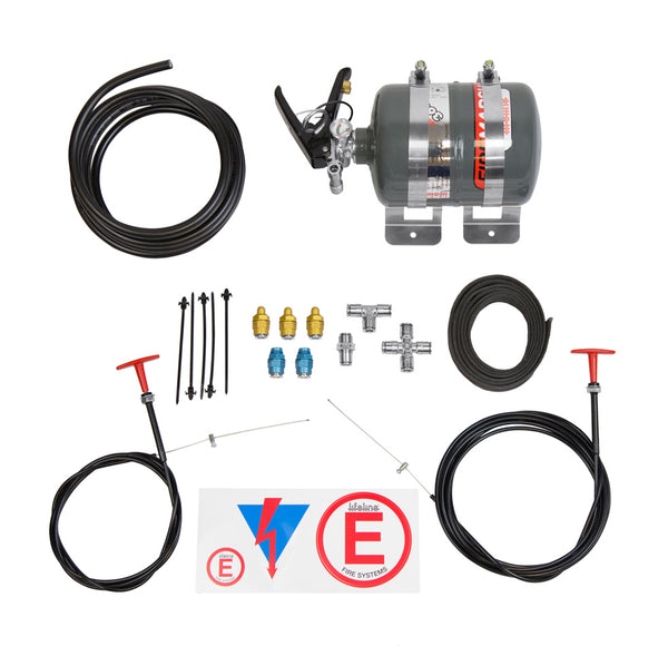 Fire Suppression System, Zero 360, Novec 1230, 4 L Bottle, Fittings / Hose / Mount / Pull Cable, Kit