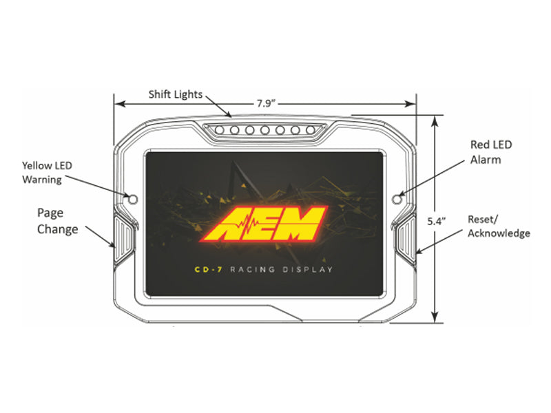 AEM ELECTRONICS CD-7 Carbon Non-Logging/Non GPS Display Kit