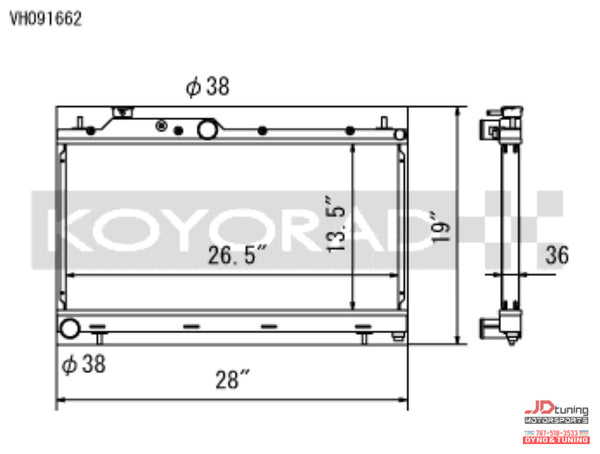 Koyo Radiator Subaru WRX / STI 2008-2021 / Subaru Legacy GT 2005-2012 (Manual Transmission)