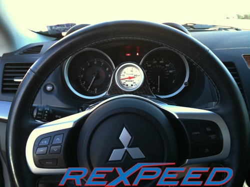Rexpeed Carbon Fiber Steering Wheel Gauge Pod Single Mitsubishi EVO 10